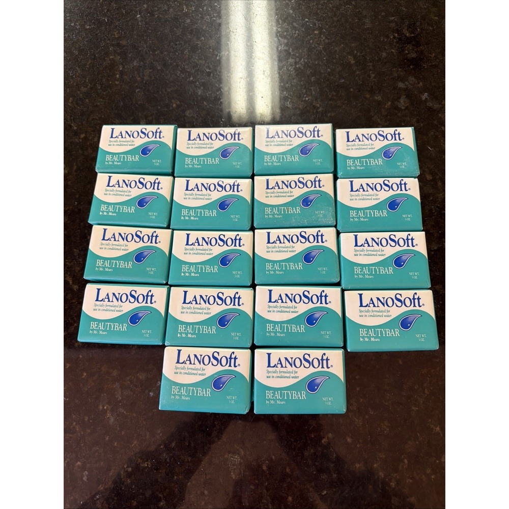 18 Bars LanoSoft Soap Soft Water Beauty Bar‎ Mr Mears -3 Oz. Each -Vintage New